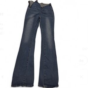 SHEIN Blue Flare Wide Leg Jeans